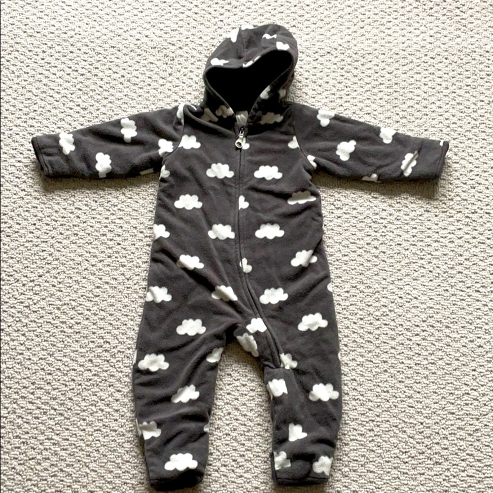 Baby fleece (cotton lined) bunting suit (6-9 mos)